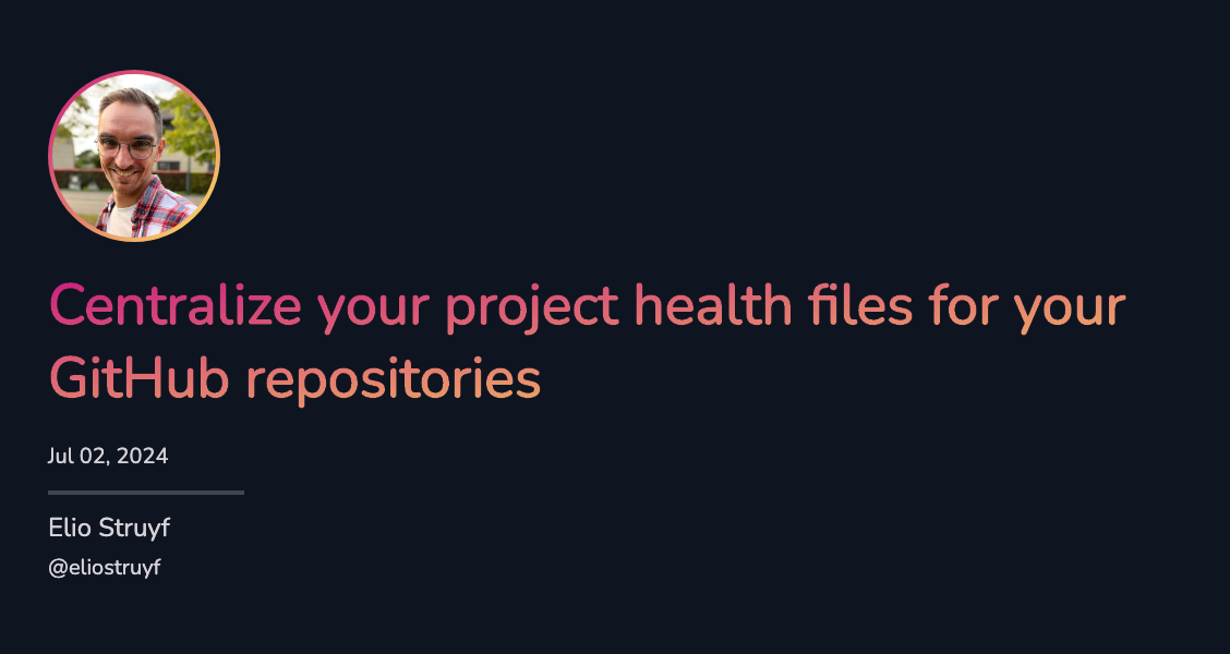 Centralize your project files for your GitHub repositories