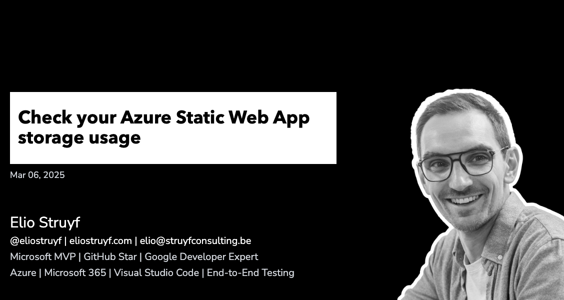 Check your Azure Static Web App storage usage