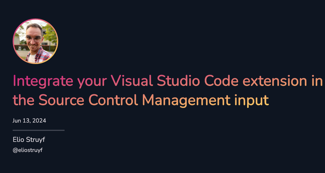 Integrate your VS Code extension in SCM input