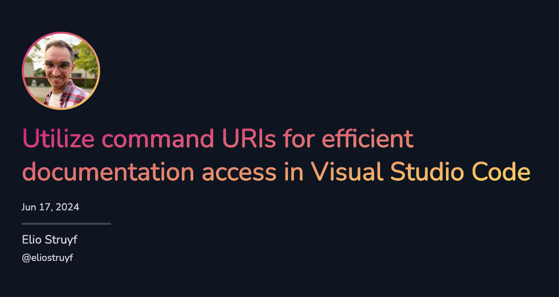 Utilize command URIs for documentation access in VSCode